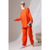 Kadın Turuncu Mevsimlik Penye Alt Üst Spor ve Rahat Tesettür Takım