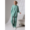 Kadın Mint Yeşili Mevsimlik Penye Alt Üst Spor Ve Rahat Ikili Tunik Pantolon Şık Tesettür Takım