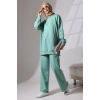 Kadın Mint Yeşili Mevsimlik Penye Alt Üst Spor Ve Rahat Ikili Tunik Pantolon Şık Tesettür Takım