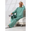 Kadın Mint Yeşili Mevsimlik Penye Alt Üst Spor Ve Rahat Ikili Tunik Pantolon Şık Tesettür Takım