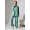 Kadın Mint Yeşili Mevsimlik Penye Alt Üst Spor ve Rahat Tesettür Takım
