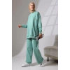 Kadın Mint Yeşili Mevsimlik Penye Alt Üst Spor ve Rahat Tesettür Takım