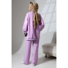 Kadın Lila Mevsimlik Penye Alt Üst Spor Ve Rahat Ikili Tunik Pantolon Şık Tesettür Takım