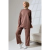 Kadın Kahverengi Mevsimlik Penye Alt Üst Spor Ve Rahat Ikili Tunik Pantolon Şık Tesettür Takım