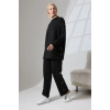 Kadın Siyah Mevsimlik Penye Alt Üst Spor ve Rahat Tesettür Takım