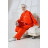 Kadın Turuncu Mevsimlik Penye Alt Üst Spor ve Rahat Tesettür Takım