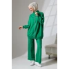 Kadın Benetton Yeşili Mevsimlik Penye Alt Üst Spor Ve Rahat Ikili Tunik Pantolon Şık Tesettür Takım