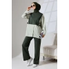 Kadın Haki Yeşili Mevsimlik Penye Alt Üst Spor Ve Rahat Ikili Tunik Pantolon Şık Tesettür Takım