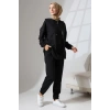 Kadın Siyah Mevsimlik Penye Alt Üst Spor ve Rahat Tesettür Takım
