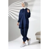 Kadın Mevsimlik Penye Alt Üst Spor ve Rahat Lacivert Tesettür Takım