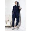 Kadın Mevsimlik Penye Alt Üst Spor ve Rahat Lacivert Tesettür Takım