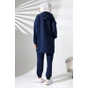 Kadın Mevsimlik Penye Alt Üst Spor ve Rahat Lacivert Tesettür Takım