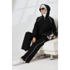 Kadın Siyah Mevsimlik Penye Alt Üst Spor Ve Rahat Ikili Tunik Pantolon Şık Tesettür Takım
