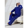 Kadın Saks Mavisi Mevsimlik Penye Alt Üst Spor Ve Rahat Ikili Tunik Pantolon Şık Tesettür Takım