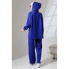 Kadın Saks Mavisi Mevsimlik Penye Alt Üst Spor Ve Rahat Ikili Tunik Pantolon Şık Tesettür Takım