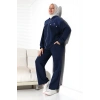 Kadın Mevsimlik Alt ve Üst Rahat Lacivert Spor Tesettür Takım