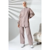 Kadın Mevsimlik Penye Alt Üst Spor ve Rahat Gül Kurusu Tesettür Takım