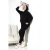 Kadın Mevsimlik Alt Üst Rahat Siyah Spor Ikili Tunik Pantolon Şık Tesettür Takım