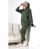 Kadın Mevsimlik Alt Üst Rahat Haki Spor Ikili Tunik Pantolon Şık Tesettür Takım