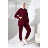 Kadın Mevsimlik Alt ve Üst Rahat Mürdüm Spor Tesettür Takım