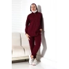 Kadın Mevsimlik Alt ve Üst Rahat Mürdüm Spor Tesettür Takım