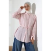 Kadın Modal Dokuma Kumaş Pembe Tesettür Gömlek