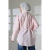 Kadın Modal Dokuma Kumaş Pembe Tesettür Gömlek