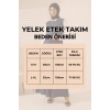 Kadın 100% Pamuk Kot Lacivert Yelek Etek Tesettür Takım