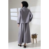 Kadın 100% Pamuk Modal Gri Gömlek Etek Tesettür Takım