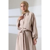 Kadın 100% Pamuk Modal Krem Gömlek Etek Tesettür Takım