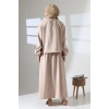 Kadın 100% Pamuk Modal Krem Gömlek Etek Tesettür Takım
