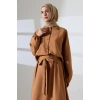 Kadın 100% Pamuk Modal Camel Gömlek Etek Tesettür Takım