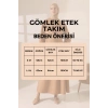 Kadın 100% Pamuk Modal Lacivert Gömlek Etek Tesettür Takım