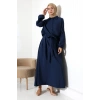 Kadın 100% Pamuk Modal Lacivert Gömlek Etek Tesettür Takım