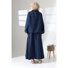 Kadın 100% Pamuk Modal Lacivert Gömlek Etek Tesettür Takım