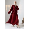 Kadın 100% Pamuk Modal Bordo Gömlek Etek Tesettür Takım