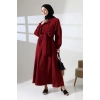Kadın 100% Pamuk Modal Bordo Gömlek Etek Tesettür Takım