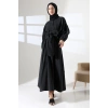 Kadın 100% Pamuk Modal Siyah Gömlek Etek Tesettür Takım