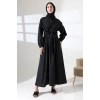 Kadın 100% Pamuk Modal Siyah Gömlek Etek Tesettür Takım