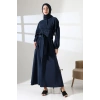 Kadın 100% Pamuk Modal Lacivert Gömlek Etek Tesettür Takım