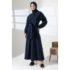 Kadın 100% Pamuk Modal Lacivert Gömlek Etek Tesettür Takım