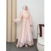 Amelia  Model Kemerli Bilek Büzgü Desen Detaylı Kadın Elbise