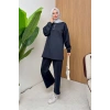 ScubaFlex Comfort Esnek Dokulu Fermuar Detaylı Kadın Tesettür Takım