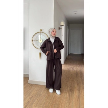 EMİLY MODAL KUMAŞ FERMUARLI TESETTÜR İKİLİ ALT ÜST TAKIM