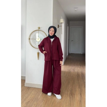 EMİLY MODAL KUMAŞ FERMUARLI TESETTÜR İKİLİ ALT ÜST TAKIM