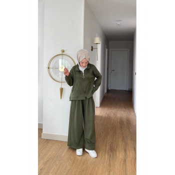 EMİLY MODAL KUMAŞ FERMUARLI TESETTÜR İKİLİ ALT ÜST TAKIM