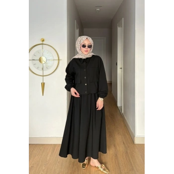 Emily Model Cep Detaylı Kadın Alt Üst Takım – Siyah