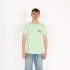 Slimfit Sql El Logolu Baskılı Erkek Mint T-Shirt