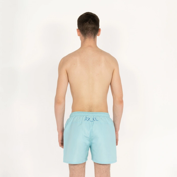 Baskılı Erkek Mavi Deniz Şortu