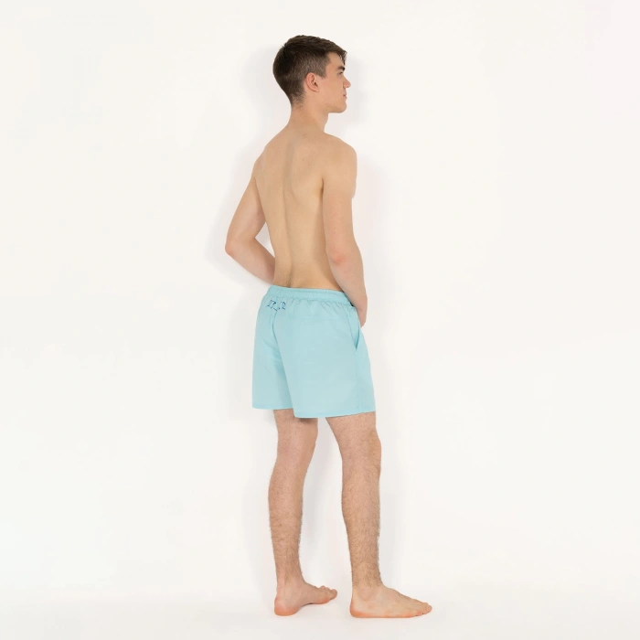 Baskılı Erkek Mavi Deniz Şortu